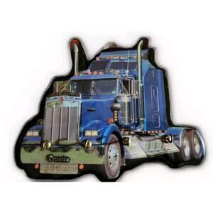 Vintage Kenworth Florida Wooden Key Holder 10in X 7in Blue / Silver 4 Hooks